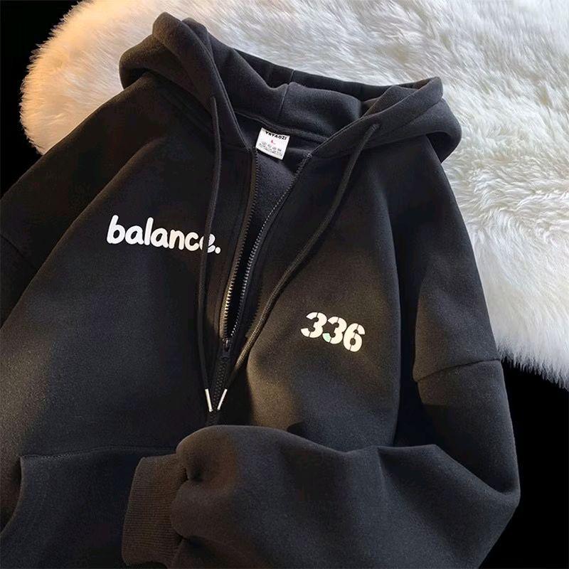 Áo khoác bé gái Hoodie Zip form rộng chất liệu vải nỉ cotton mềm mịn co giãn nhẹ ép hình balance 336