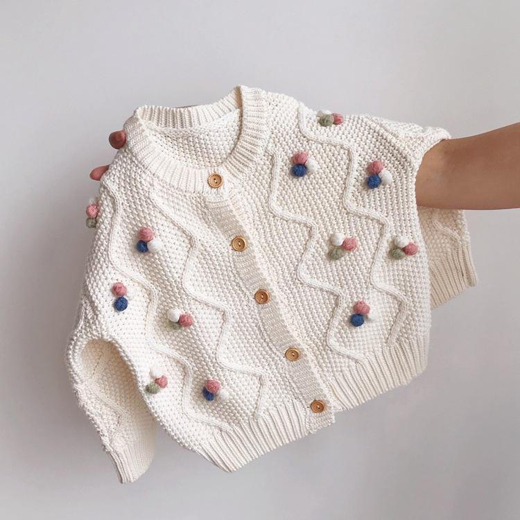 Product Introduction of Spring and Autumn Children's Clothing Girls' Single-Breasted Sweater Fashionable Cardigan Korean Style Children round Neck Sweater Baby Bottoming Shirt 2