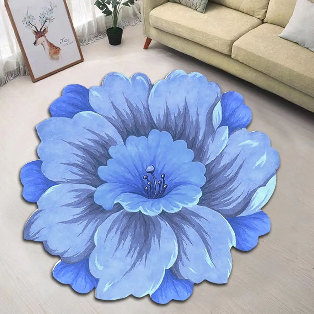 Thảm khu vựcXanh Biển hoa, Thảm nhiệt đới Boho siêu mỏng, Thảm cổ điển cho lối vào, Nhà bếp, Thảm màu hồng / màu be, Thảm có thể giặt bằng máy thấp của Ma-rốc