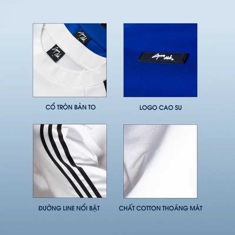 Áo thun 3 SỌC phom rộng CAPMAN CLUB, thoải mái trẻ trung, chất cotton thấm hút tốt 4
