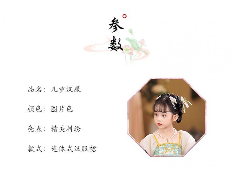 Product Introduction of Children's Clothing Girls' Summer Ancient Chinese Clothing Dress 2024 New Children's Little Girl Fashion Baby Chinese Style Dress 6