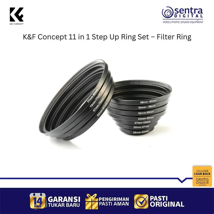 Gambar K&F Concept 11 in 1 Step Up Filter Ring Set for Universal Camera dari Sentra Digital Kota Surabaya Tokopedia