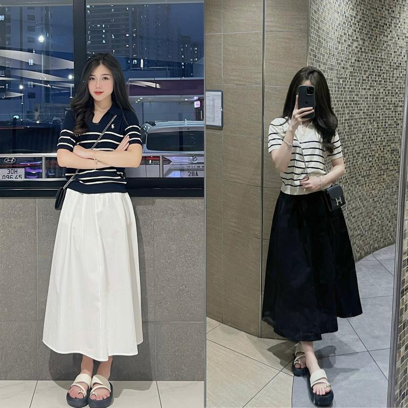 Chân váy dài kaki 1 lớp có túi cạp sau chun SUMIISHOP mã QC98 Nữ Women