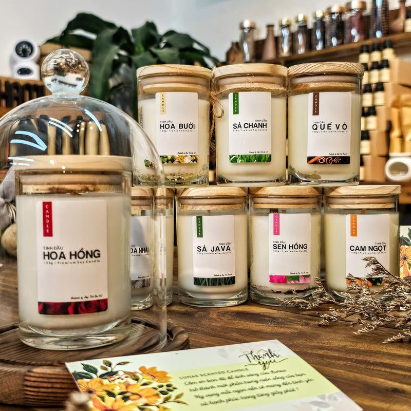 [NẾN TINH DẦU 120]Thơm Phòng, Thư Giãn, Khủ Mùi - Tinh Dầu Thiên Nhiên - Dầu Thơm Phòng nến thơm, Decor