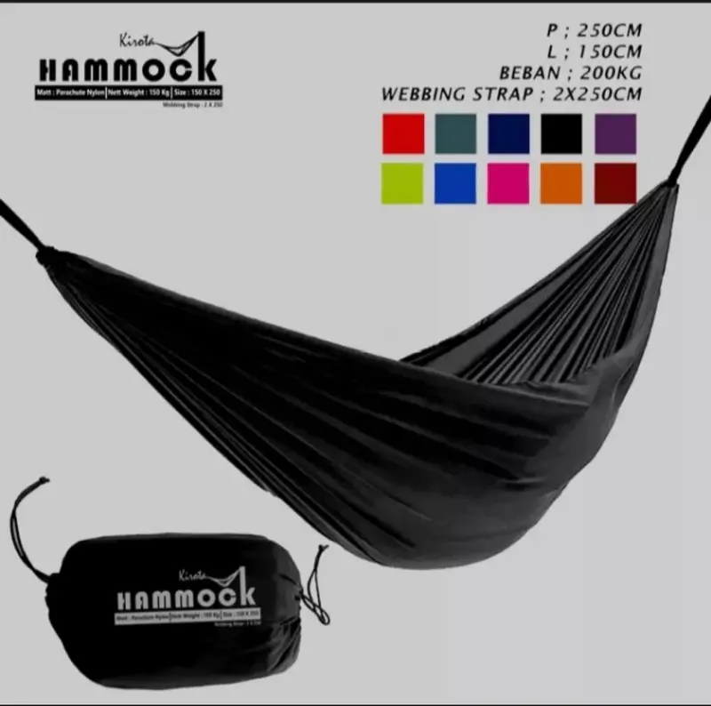 Hammock Single Size 250x150 cm Full Bartex - Ayunan Gantung Dewasa Besar COD - Hamock Tebal Murah - Kasur Tempat Tidur Gantung Camping Outdoor - hamok - hemok - hanmock - Hamuk 3