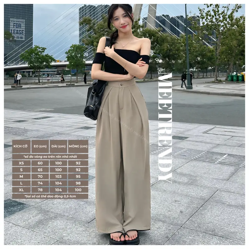 Quần Suông Ống Rộng Xếp Ly Mee.trendy Cạp Cao Vải Rũ Phong Cách Sang Chảnh Hiện Đại [Q9] 4