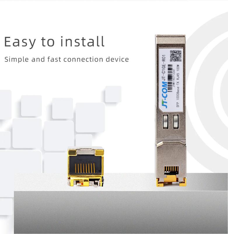 Product Introduction of SFP Module 1000Mbps SFP Copper RJ45 SFP Transceiver Module Compatible with Cisco/Microrotik Gigan bit Ethernet Switch. 4