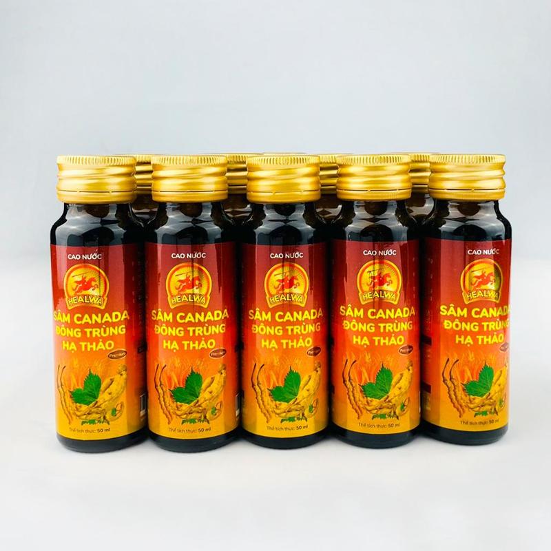TPSK - [TẶNG 2 YẾN CAO CẤP] Hộp 10 lọ cao nước sâm Canada Đông trùng hạ thảo tặng 2 lọ yến tăng lực 2