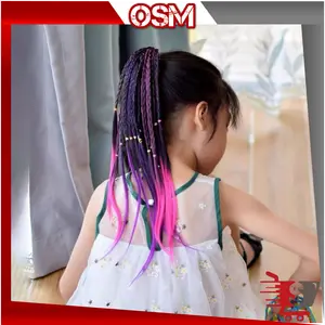 BISA COD F6408 Wig Rambut Palsu Motif Kepang  Rambut Palsu Kuncir Kuda  Wig Rambut Fashion Hair Band  Hair Extension Warna Warni