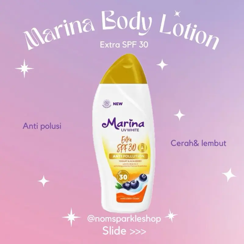 Marina UV WHITE extra spf 30 / Marina sunblock handbody lotion 185ml 1