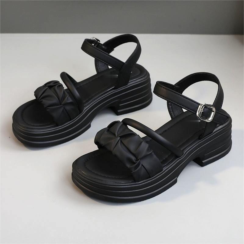 Giày Sandal Nữ WINDY Đế Bánh Mì Tôn Dáng Quai Nhún Bèo Phối Quai Chéo Basic SD-693-01 4