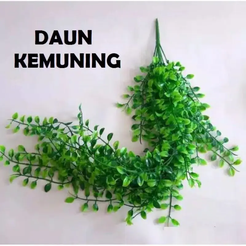Daun Gantung Artificial Juntai Kemuning Hijau Plus Pot Gantung atau Dinding Dekorasi Taman Rumah 6