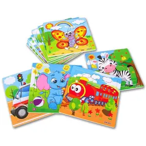 Puzzle Kayu Mini motif Binatang & Kendaraan