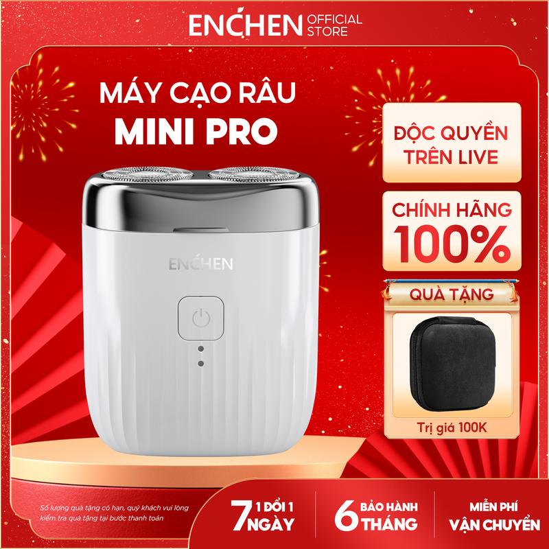 Máy cạo râu Enchen Mini Pro - chống nước - lưỡi dao tự mài - lưới kép linh hoạt - BH 6 tháng