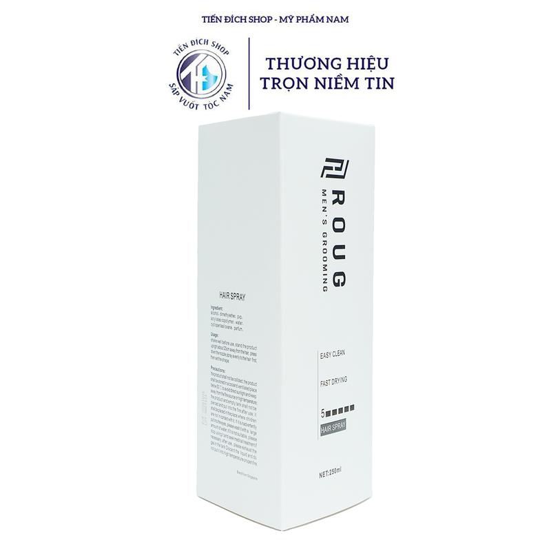 [TPHCM] Gôm xịt tóc Roug Hair Spray 250ml cao cấp chính hãng Singapore + Tặng bộ lược belle 10 món, lược chaoba, lược texture, bông tắm than tre 4