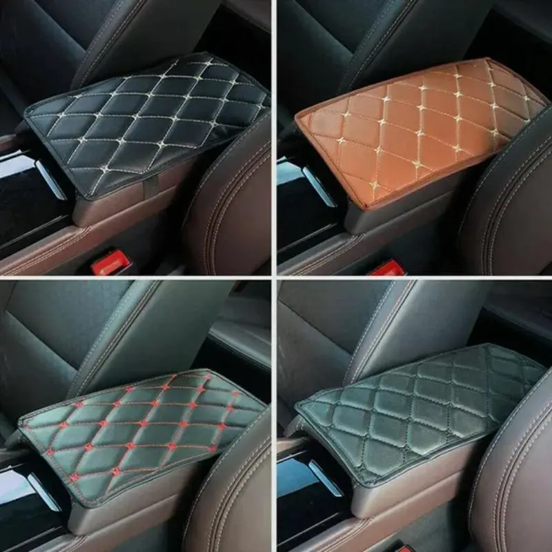 Car Center Console Armrest Pad, 1 Count PU Leather Waterproof Car Armrest Box Mat, Universal Car Interior Accessories for Women & Men 3
