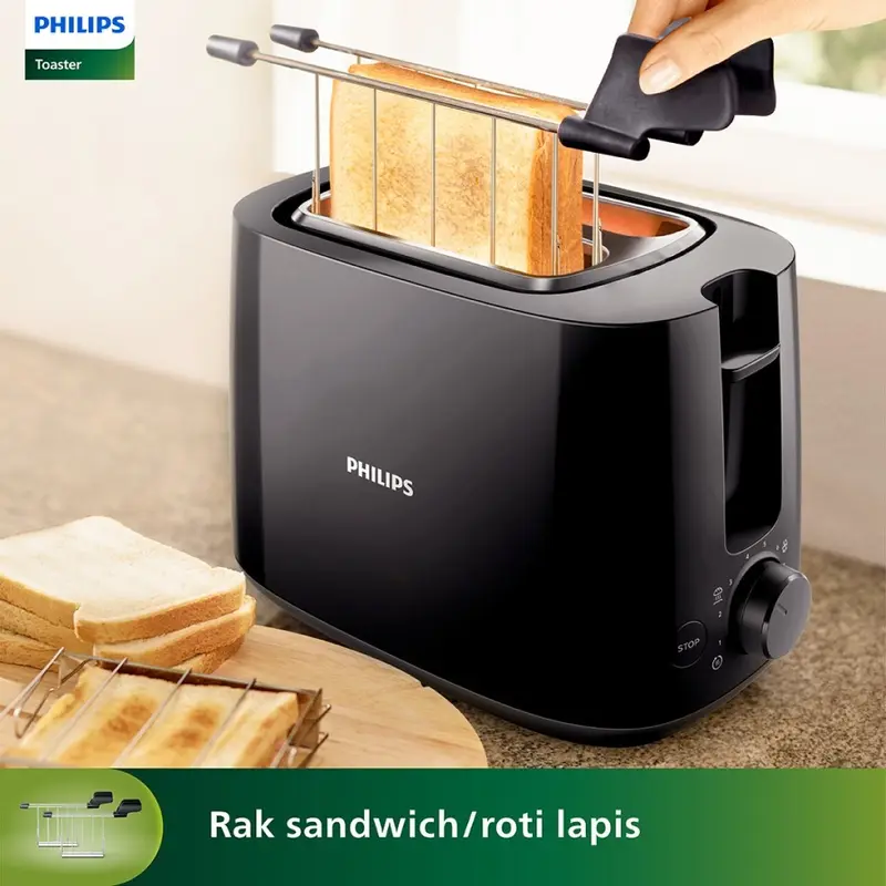 Philips Toaster HD2583/90 Bunwarmer Pemanggang Roti HD2583 HD 2583 1