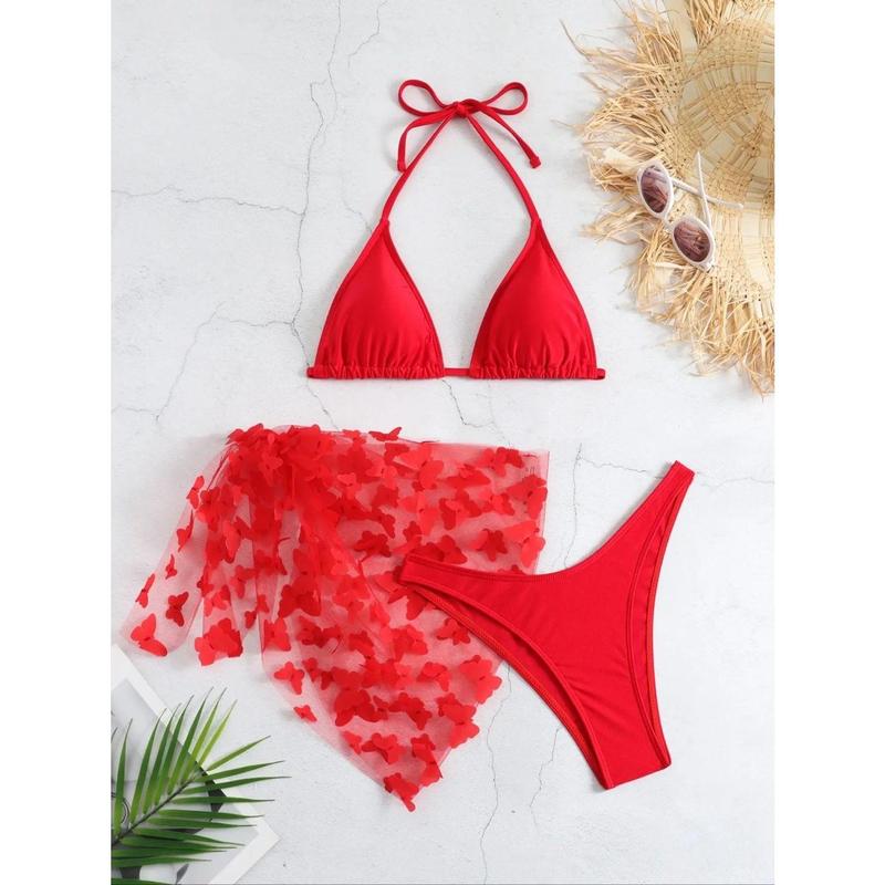 Đồ Bơi Bikini, Dành Cho Phụ Nữ, Bó Sát, Váy Lưới Bướm, Chất Liệu Polyester, Tốt Cho Sức Khỏe Và Thân Thiện Với Môi Trường, Thích Hợp Cho Bữa Tiệc Du Thuyền, Sáng Bóng Và Siêu Thanh Lịch, Áo Tắm Che Kiểu Nóng Bỏng 4