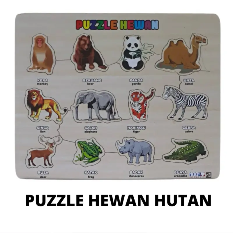 Puzzle Hewan ukuran 20cm x 28cm