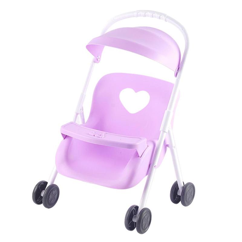 Infant Dolls Stroller Toys Pushchairs Foldable Push Cart Trolley Kids Role Game Toy 5