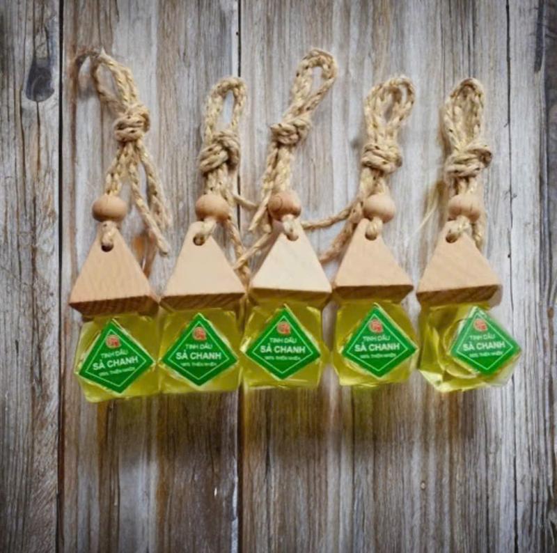 Combo 5 Dây Tinh Dầu Sả Chanh Nguyên Chất Treo Xe Ô Tô Treo Phòng Treo Tủ Quần Áo 8ml Dầu Thơm Phòng