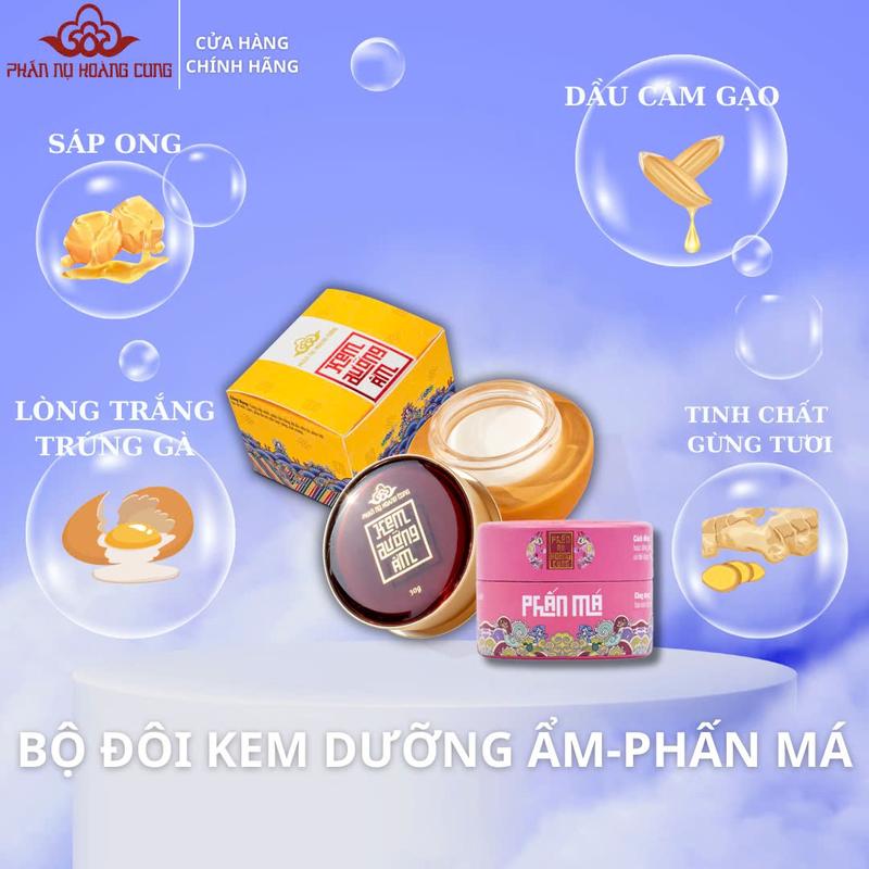 Bộ Đôi Kem Dưỡng Ẩm & Phấn Má Phấn Nụ Hoàng Cung  Cosmetic Nữ Trang Điểm Mỹ Phẩm Phấn Mắt má hồng Women