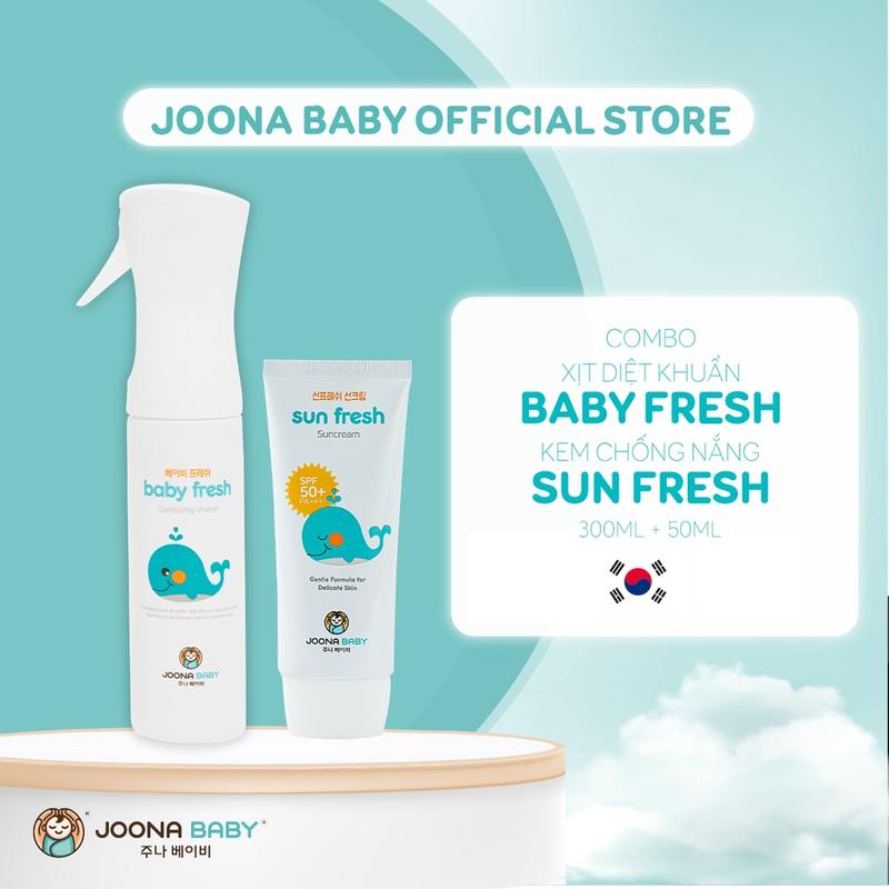 Combo xịt diệt khuẩn, khử mùi 300ml và Kem chống nắng 50ml an toàn cho bé - JOONA BABY Việt Nam