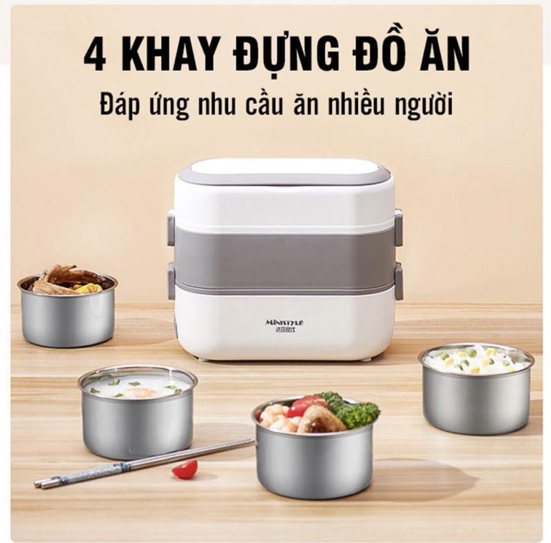 ￼Hộp cơm cắm điện 2 tầng 4 ngăn inox giữ nhiệt hâm đóng và tự nấu chín thức ăn, Cà Men Đựng Cơm Đi Làm. Máy Làm Sữa Máy Pha Sữa Chưng Yến