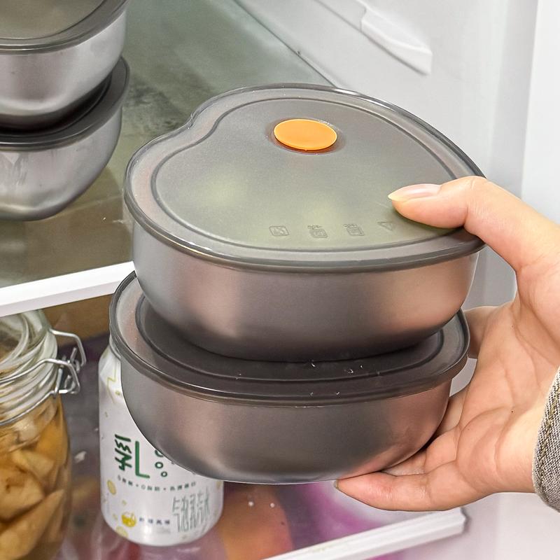 Product Introduction of Heart Shape Stainless Steel Crisper with Lid Bento Box Food Fresh-keeping Boxes Leak-Proof Preserving Containers 13