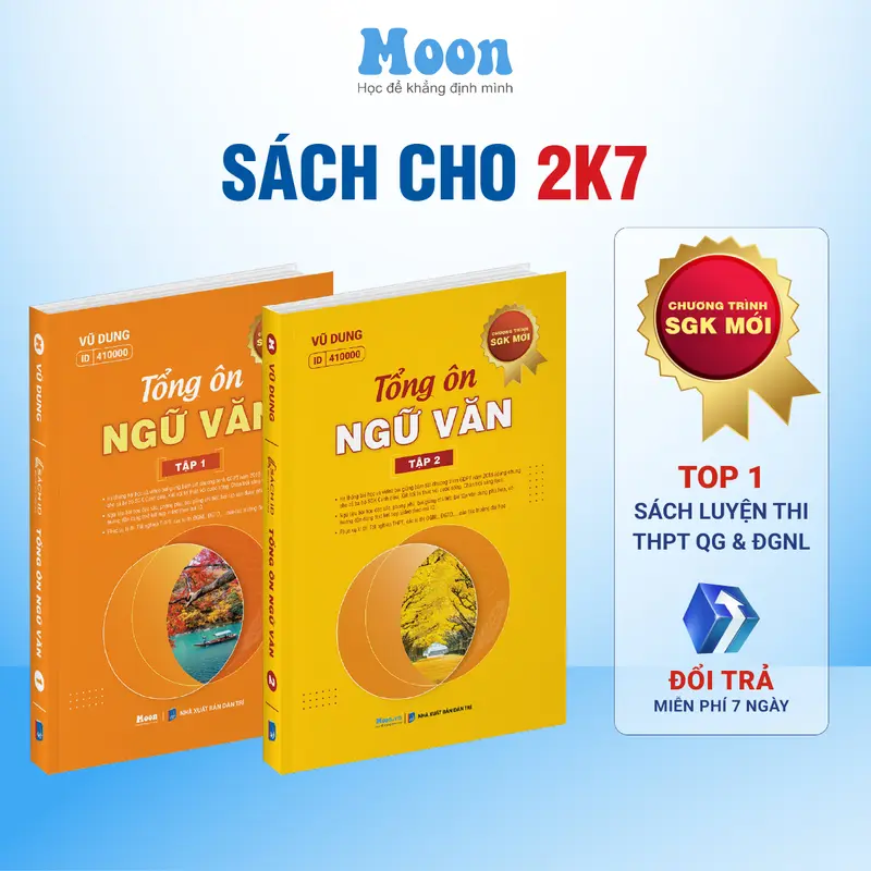 Sách Văn 12 chương trình mới, Tổng ôn ngữ văn ôn thi thpt quốc gia, đgnl Moonbook 0