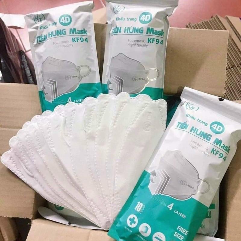 Set 150 cái khẩu trang 4D 4 lớp kháng khuẩn chống bụi cho người lớn, Khẩu trang KF94 dày dặn