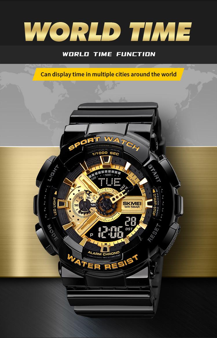 Product Introduction of SKMEI Men Sport Watch Fashion LED PU Waterproof Long Use Digital Watch Elegant Texture Alarm Clock Timing Wrist Watch for Women Man 34 10