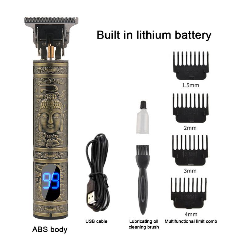 Product Introduction of USB Rechargeable Electric Hair Clipper Barber T9 Upgraded LCD Rechargeable Electric Push Shear Pubic Trimmer Brush Smooth 19
