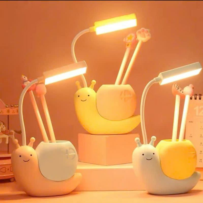 Đèn Bàn Học Ốc Sên Tích Điên, Chống Mỏi Mắt, Chống Cận Dễ Thương ,Đèn Led Có Hộp Đựng Bút Rất Tiện Lợi 0