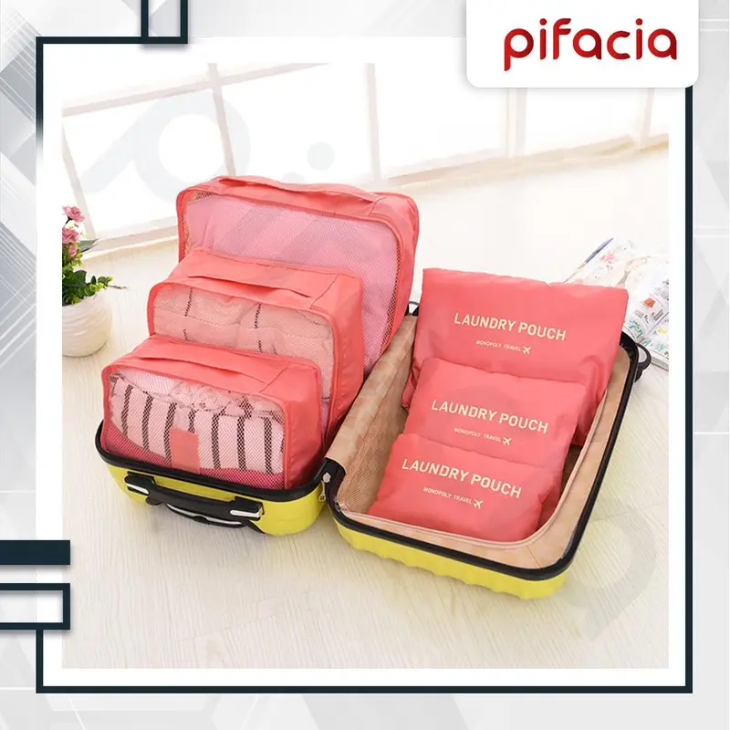 PIFACIA Travel Bag 6 in 1 Storage Set Organizer Penyimpanan Makeup Tas Koper Travel Pouch 2