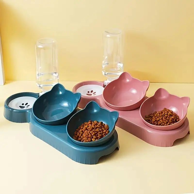 Pet Feeding Bowl, 2 in 1 Pet Water Feeder, Pet Feeding Supplies for Dogs & Cats, Pet Supplies, Dog & Cat Accessories