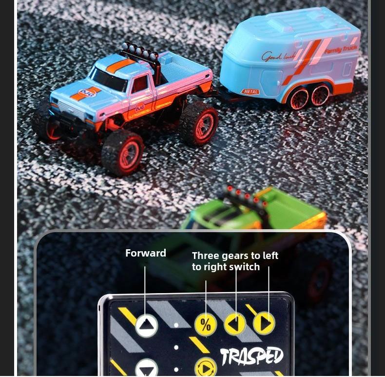 Product Introduction of Off-road Bigfoot 1:64 speed mini remote control car alloy appearance cool lights shock absorption children's toys 20