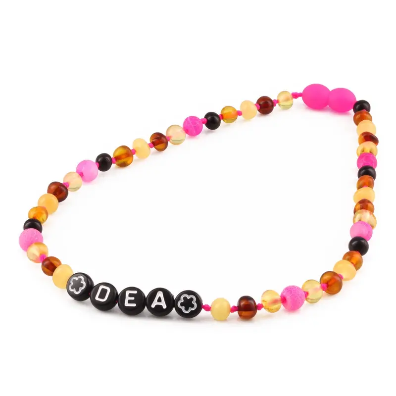 Kalung Amber CUSTOM NAMA untuk Bayi - Balita - Anak. Motif 33 - Motif 48 baltic amber 6