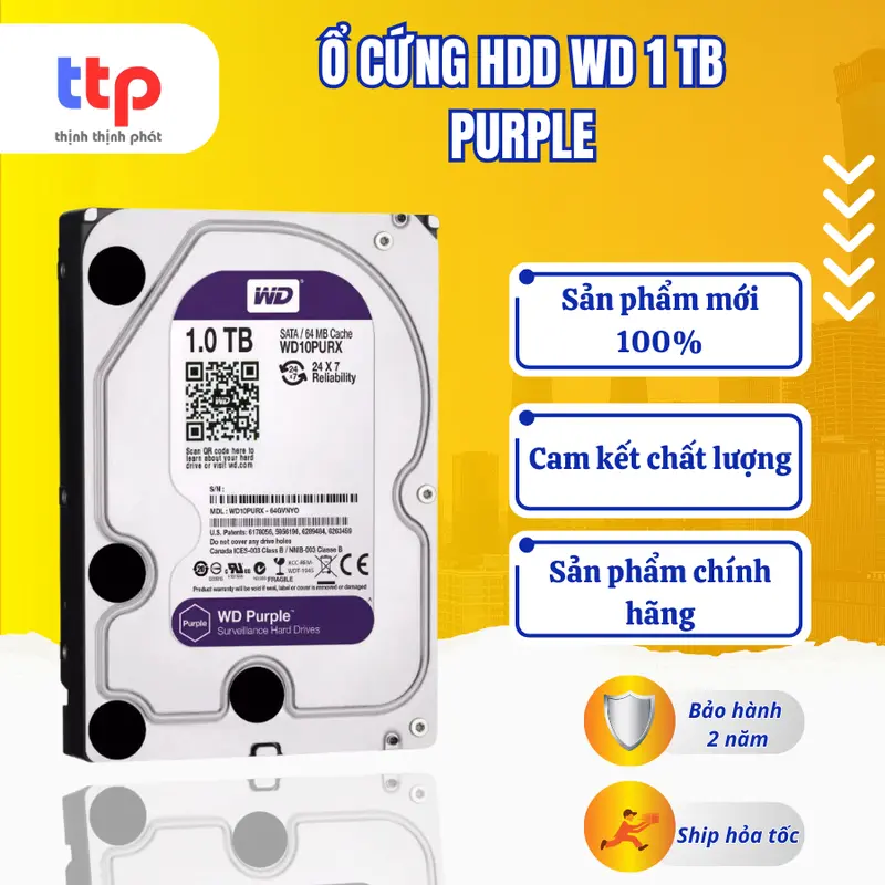 Ổ CỨNG HDD PURPLE  500GB |1TB CHUYÊN DỤNG CAMERA - CHÍNH HÃNG - BẢO HÀNH 24 THÁNG 1