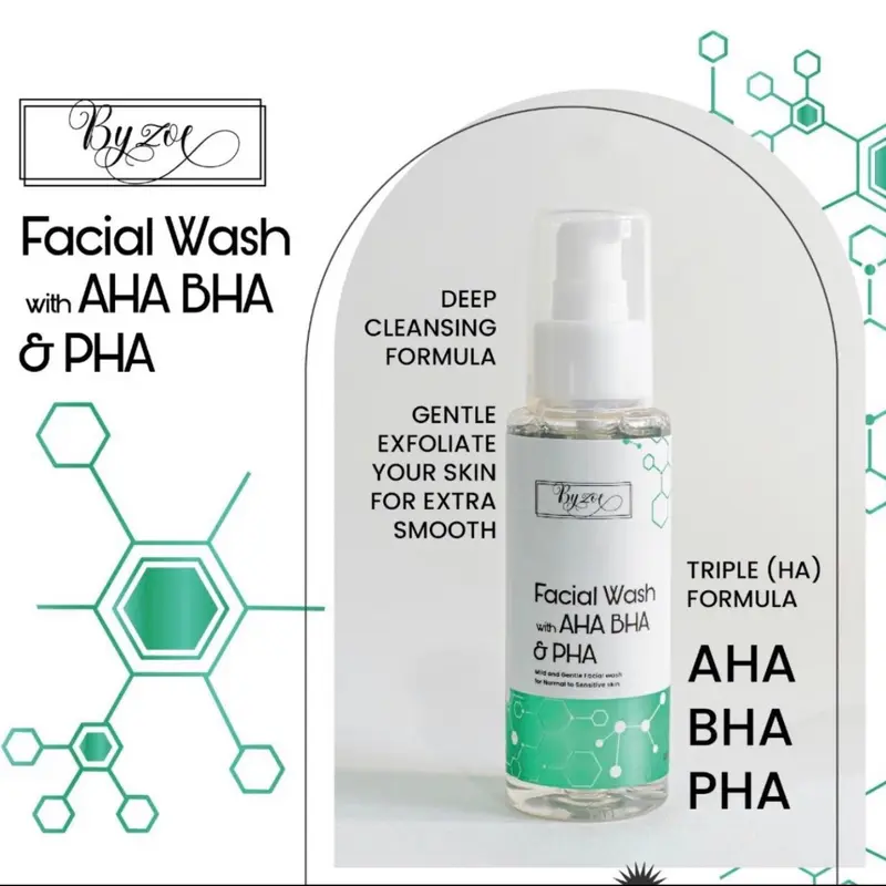 [EKSLUSIF BU OWNER] Byzoe Paket Hemat 2Pcs Byzoe Facial Wash with AHA BHA PHA for Sensitive Acne Normal Skin Membersihkan Mencerahkan Wajah Berjerawat Berminyak. 2