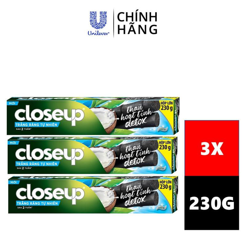  Combo 3 Kem đánh răng dạng GEL Closeup Trắng Răng Tự Nhiên 230g 