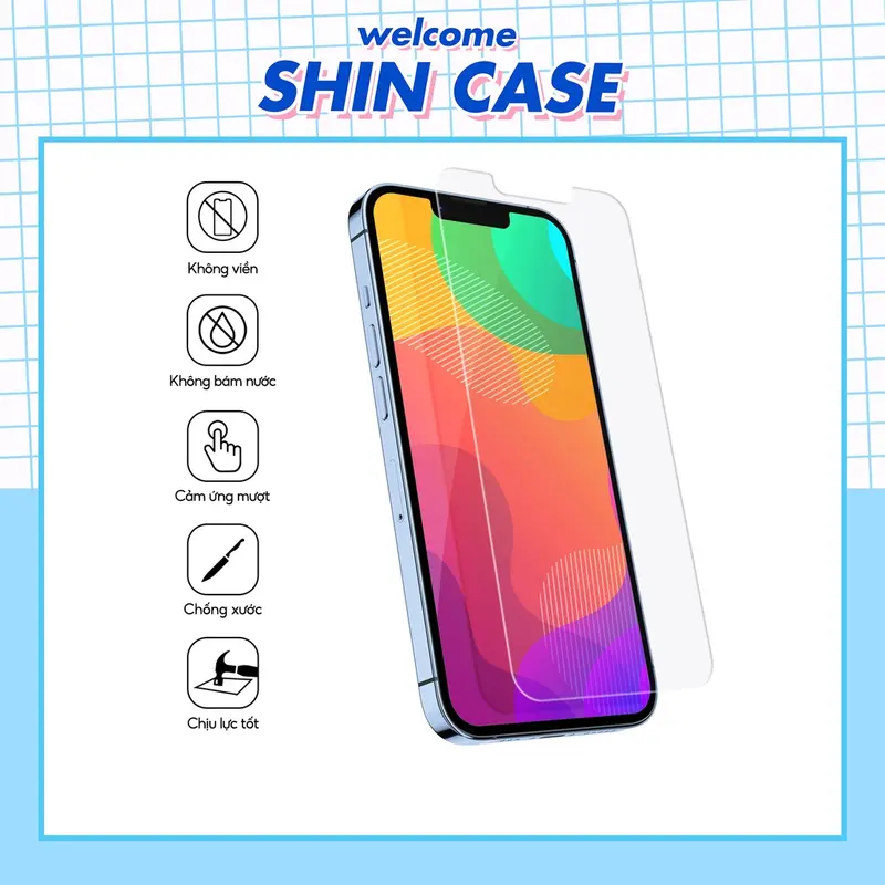 Kính cường lực i phone 2.5D trong suốt - Shin Case 0