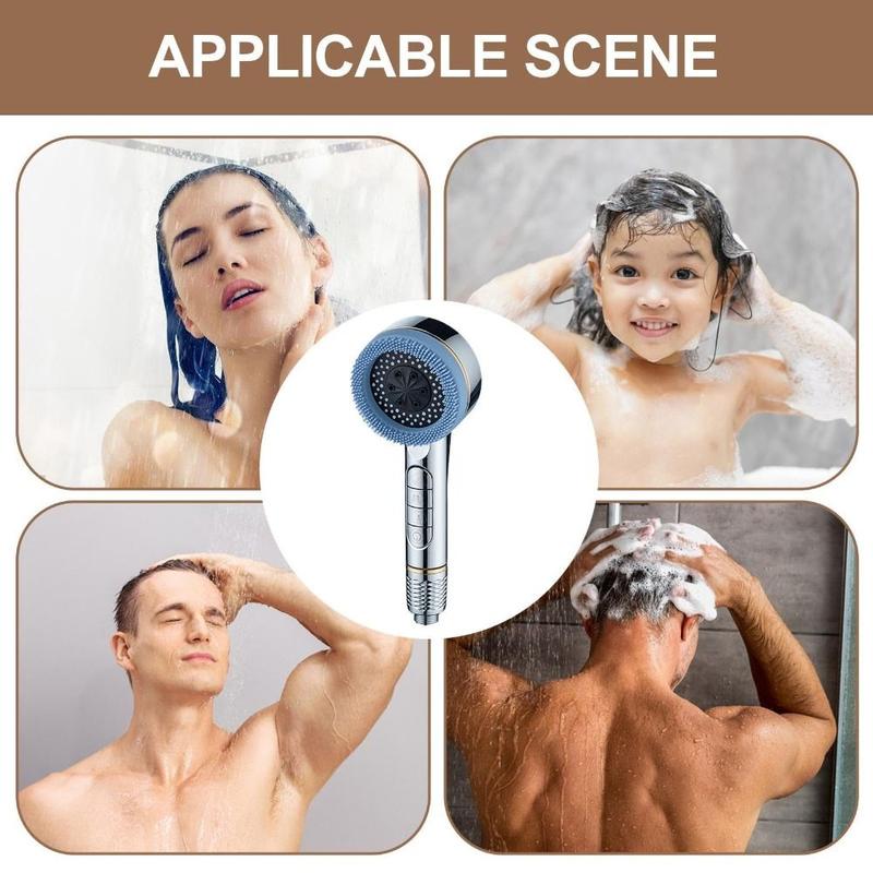 Product Introduction of New 4 Modes Shower Head One-Key Stop with Filter Element High Pressure Showerhead Water Massage Shower Sprayer Head Bathroom Accessories 15