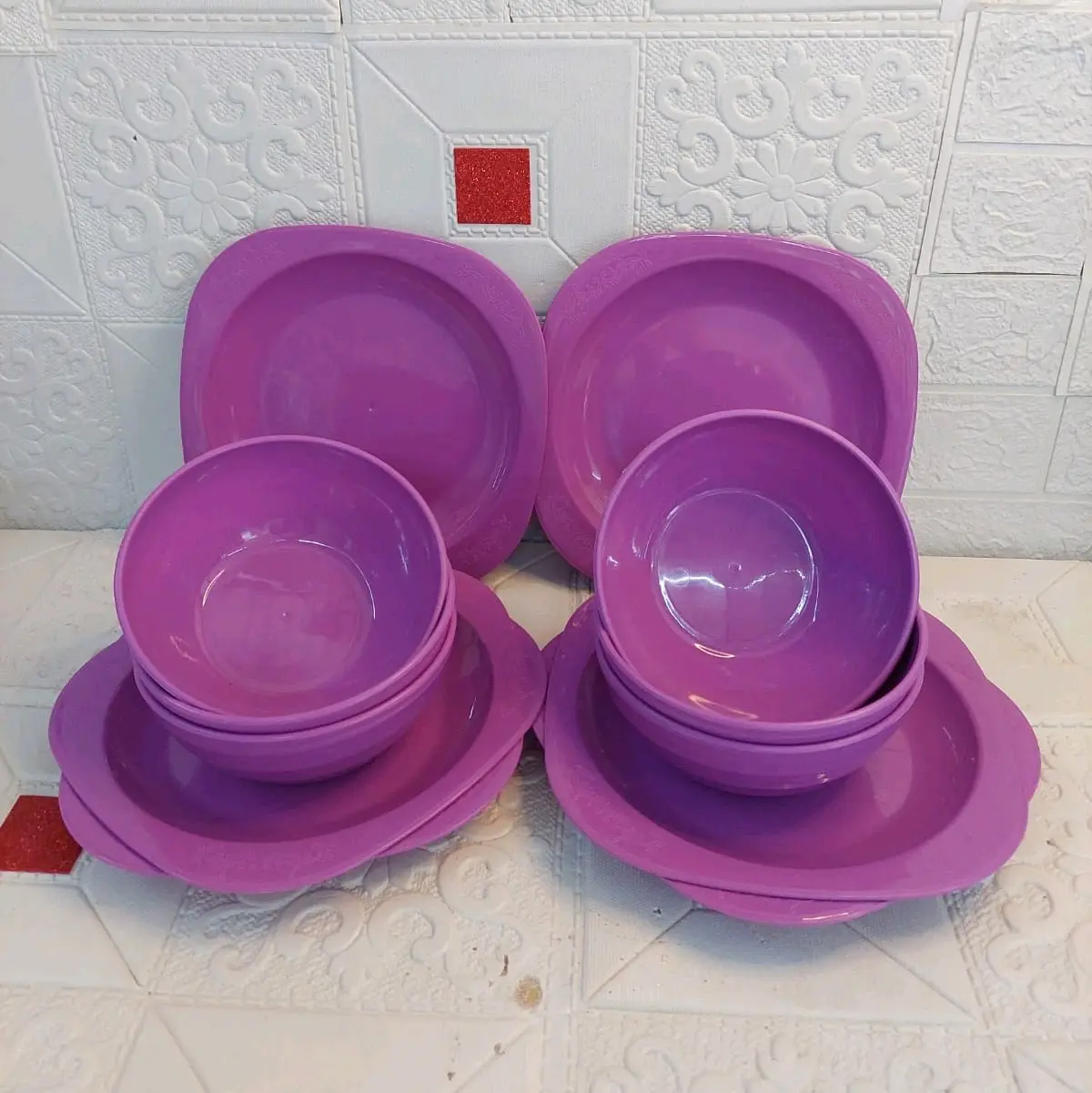 SET PIRING 6PCS  & MANGKOK 6 PCS mangkok mie plastik