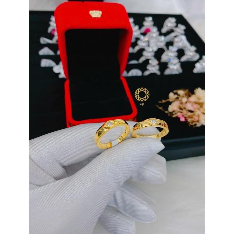 Nhẫn Cặp Nam - Nữ 1 Chiếc Đinh Hột 5Li Có Mộc - VP
