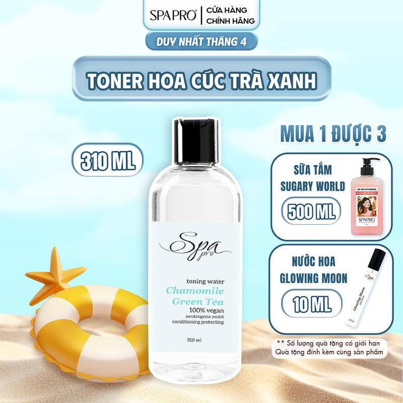[MUA 1 TẶNG 2] Nước Hoa Hồng Dưỡng Ẩm Tone Hoa Cúc Trà Xanh Vegan Làm Mềm Da Dưỡng Bảo Vệ Da SPAPRO 310ml/148ml