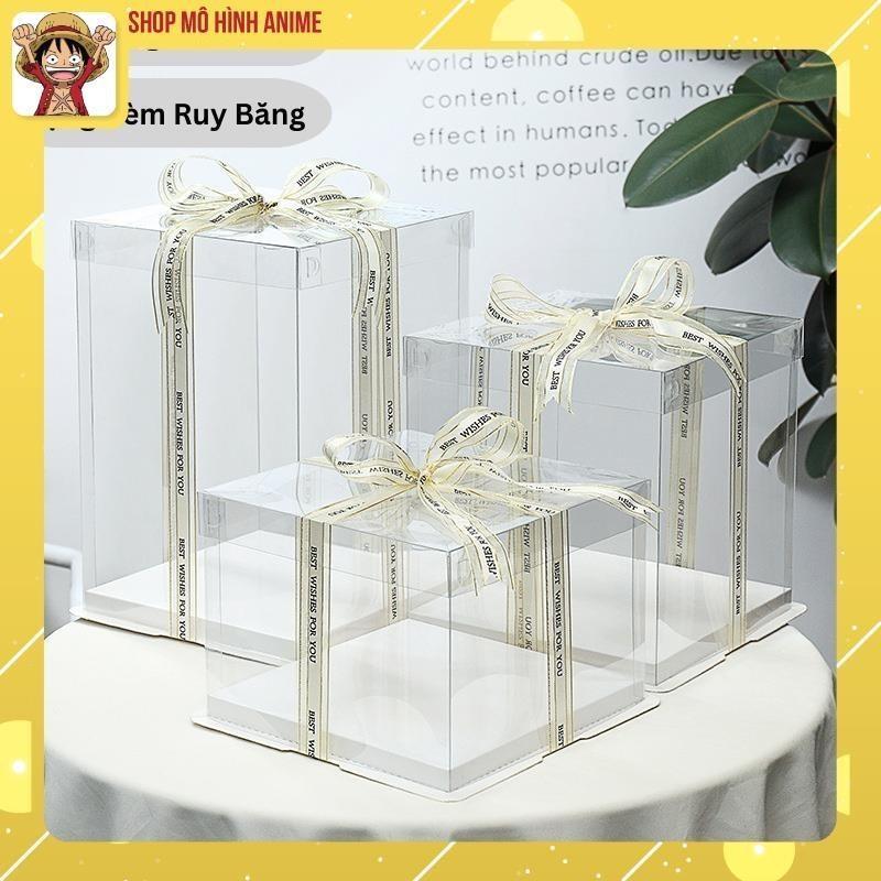 Hộp Trong Suốt Kèm Ruy Băng Hộp Đựng Các Sản Phẩm Quà Tặng Bánh Kem Gấu Bông Đồ Trang Trí