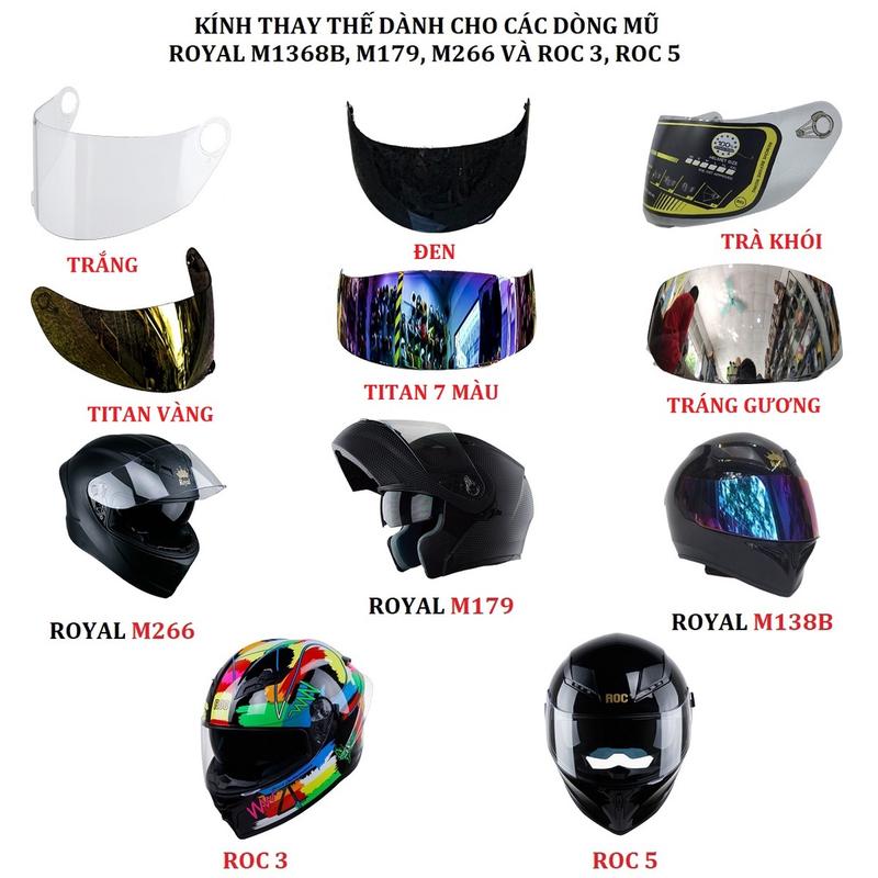 Kính Mũ Royal ( Royal M138, M266,  ROC 03, Roc 04 , ROC 05, M137, M179, M266, ...) Helmet