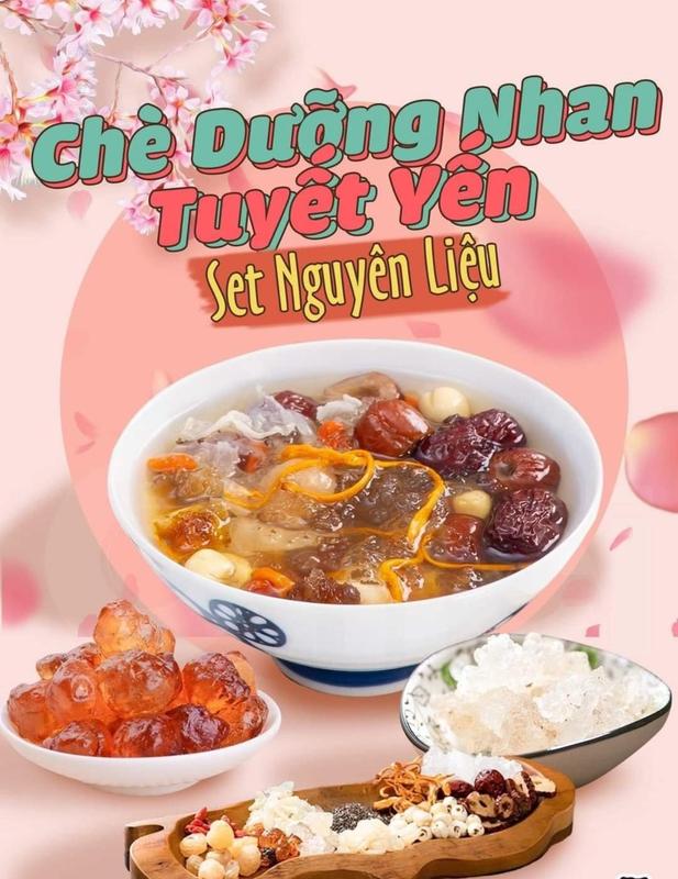    ÍT ĐƯỜNG   Sét Chè Tuyết Yến Dưỡng Nhan 14 Vị - 500 Gram - Nấu 30 Chén Chè - Bếp Táo Quân Nước Trà Tea Trà 