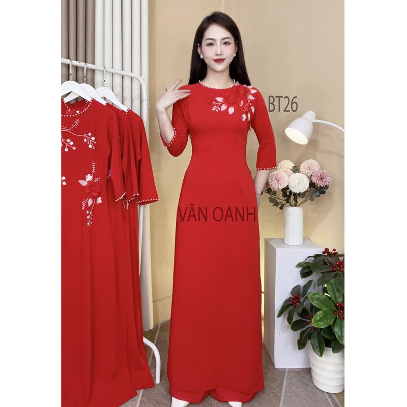 Product Introduction of Áo dài thêu hoa nổi thủ công tinh sảo tỉ mỉ 7